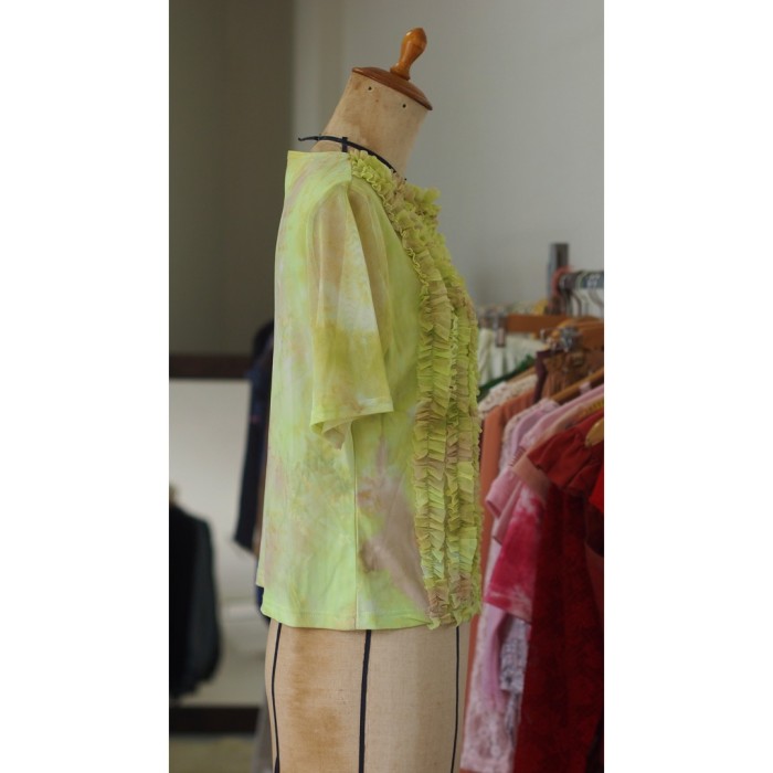 #654 ruffle blouse/ フリルブラウス 黄色 | Vintage.City 古着屋、古着コーデ情報を発信