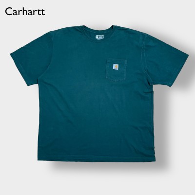 【Carhartt】2XL ビッグシルエット ワンポイント LOOSEFIT ポケットTシャツ ポケT カーハート ディープグリーン 半袖 夏物 US古着 | Vintage.City ヴィンテージ 古着