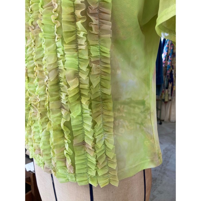 #654 ruffle blouse/ フリルブラウス 黄色 | Vintage.City 빈티지숍, 빈티지 코디 정보