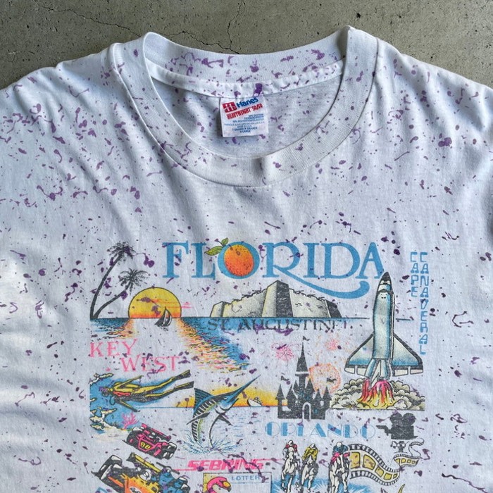 90年代 USA製 FLORIDA フロリダ スーベニア アート スプラッター プリント Tシャツ メンズXL | Vintage.City 빈티지숍, 빈티지 코디 정보