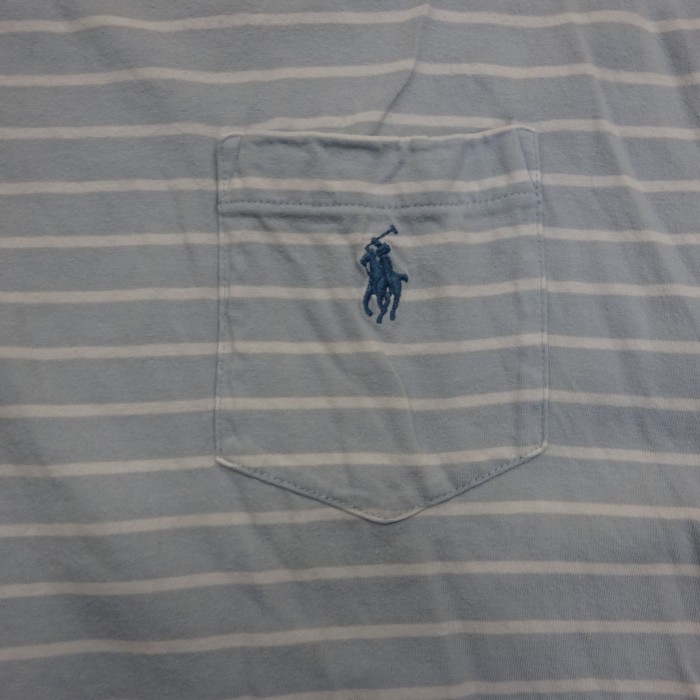 ラルフローレン Tシャツ L ライトブルー ボーダー 胸ポケ クラシックフィット 7930 | Vintage.City 빈티지숍, 빈티지 코디 정보