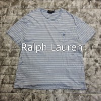 ラルフローレン Tシャツ L ライトブルー ボーダー 胸ポケ クラシックフィット 7930 | Vintage.City ヴィンテージ 古着