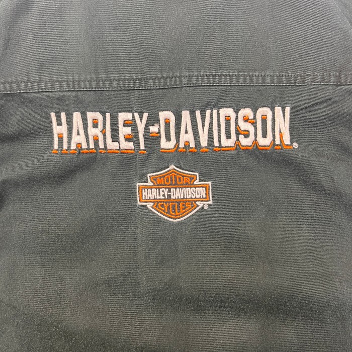 ハーレーダビッドソン HarleyDavidson デカロゴ刺繍 スタッフ半袖ワークシャツ | Vintage.City 古着屋、古着コーデ情報を発信