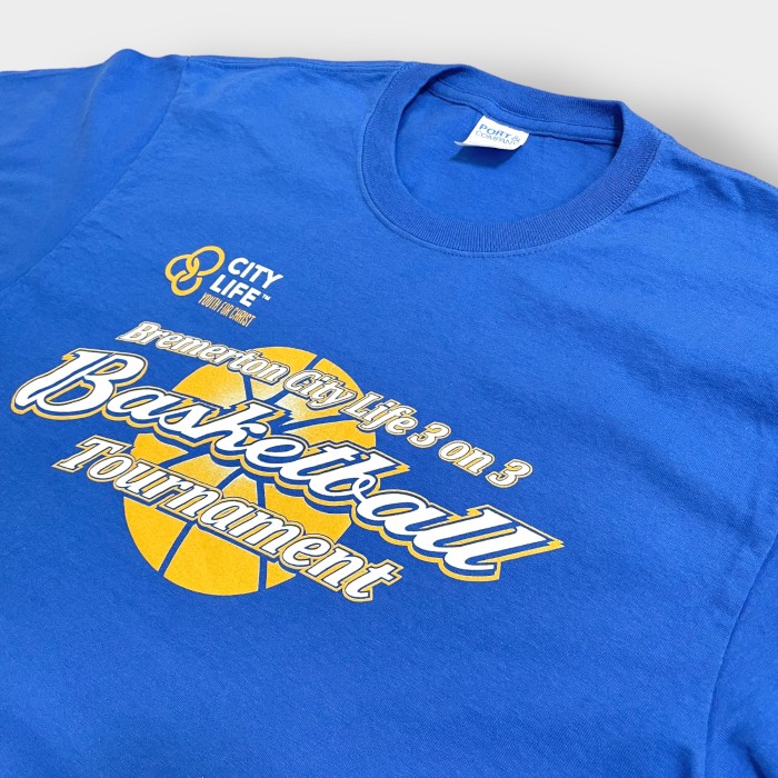 【PORT&COMPANY】3on3 バスケットボール Tシャツ ロゴ バックプリント ブルー basketball 半袖 夏物 US古着 | Vintage.City 빈티지숍, 빈티지 코디 정보