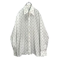 70s L/S design all pattern white shirt | Vintage.City ヴィンテージ 古着