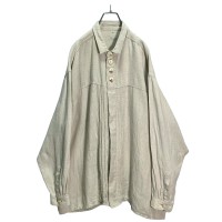 80s L/S bigsized linen design shirt | Vintage.City ヴィンテージ 古着