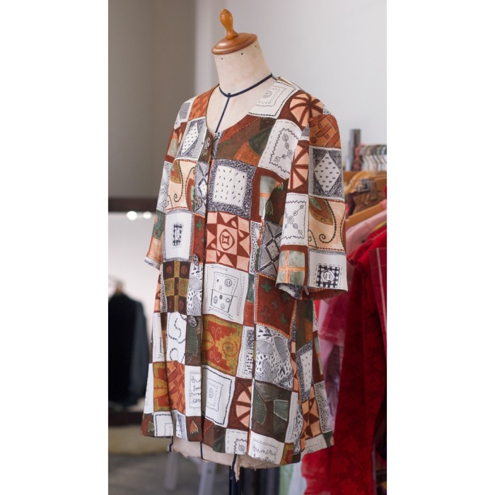 #673 total pattern blouse  / 総柄 ブラウス シャツ | Vintage.City 빈티지숍, 빈티지 코디 정보