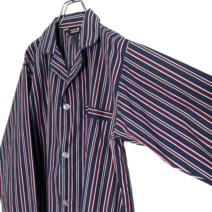 90s CROSS&WINSOR L/S stripe pajamas shirt | Vintage.City 古着屋、古着コーデ情報を発信