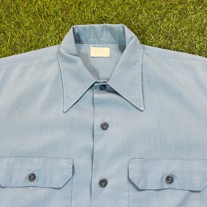 70s BIG MAC Work Shirt / Vintage ヴィンテージ  ワーク シャツ 半袖 水色 | Vintage.City 빈티지숍, 빈티지 코디 정보