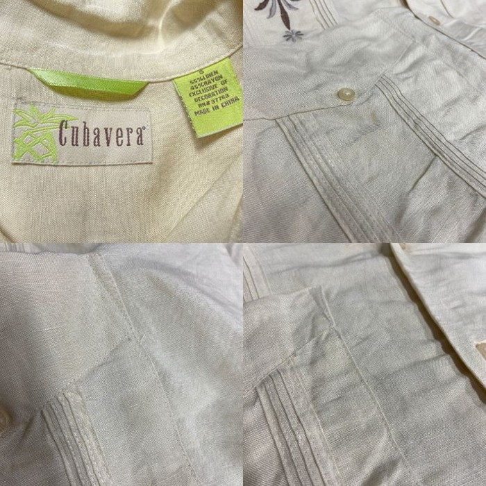 Cubavera 半袖 プリーツ リネン×レーヨン キューバシャツ メンズS | Vintage.City 古着屋、古着コーデ情報を発信