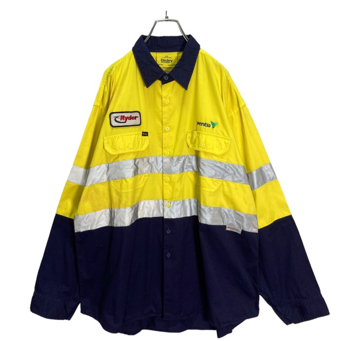 90-00s Bisley L/S bigsized reflector work shirt | Vintage.City 古着屋、古着コーデ情報を発信