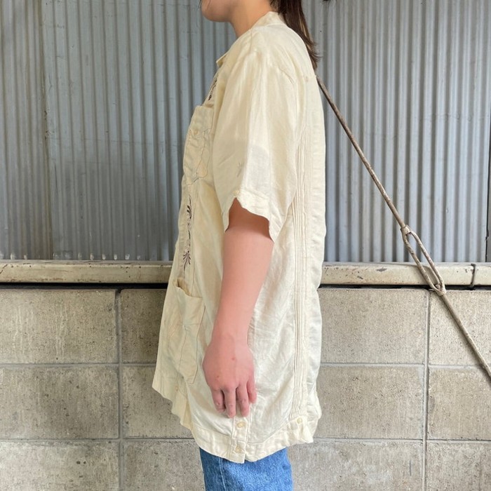 Cubavera 半袖 プリーツ リネン×レーヨン キューバシャツ メンズS | Vintage.City 古着屋、古着コーデ情報を発信