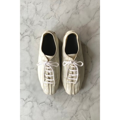 Vintage 70s〜80s retro off white leather shoes レトロ ヴィンテージ オフホワイト レザー 本革 ボーリングシューズ | Vintage.City ヴィンテージ 古着