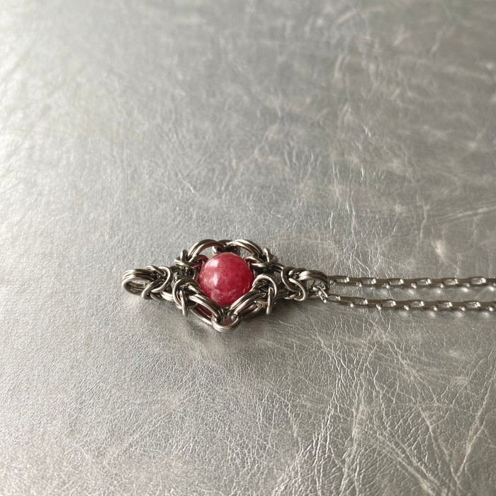 Used retro rhodochrosite silver necklace レトロ ユーズド 天然石 インカローズ シルバー ネックレス | Vintage.City 古着屋、古着コーデ情報を発信