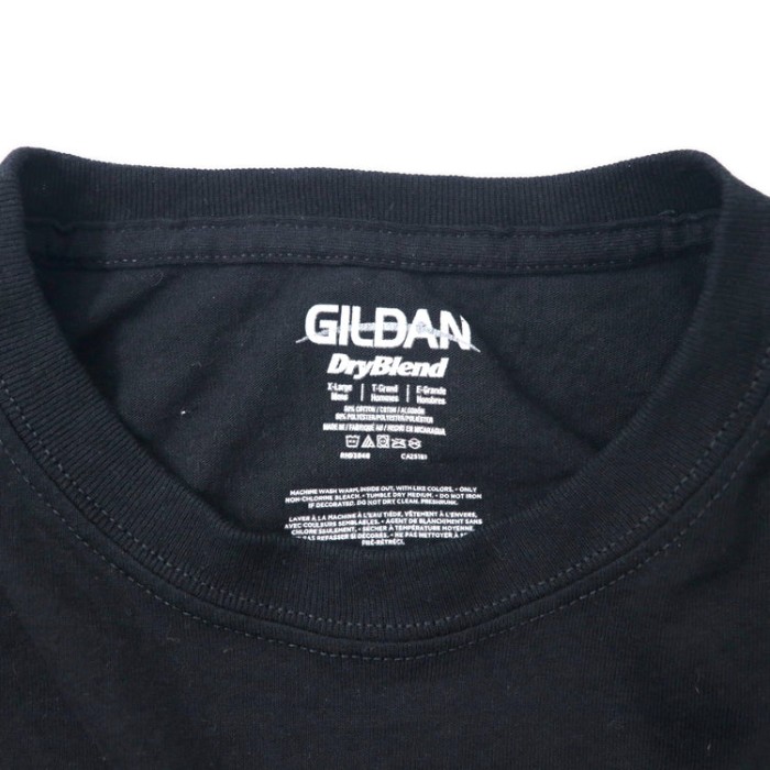 GILDAN プリントTシャツ XL ブラック コットン Detroit Red Wings