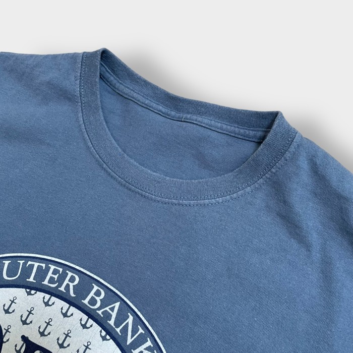 【USA古着】OUTER BANKS NORTH CAROLINA ロゴ プリント Tシャツ ブルーグレー 半袖 夏物 OBX | Vintage.City 빈티지숍, 빈티지 코디 정보