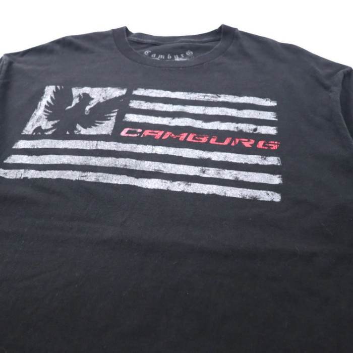 CAMBURG プリントTシャツ XL ブラック コットン 星条旗 ビッグサイズ | Vintage.City 古着屋、古着コーデ情報を発信