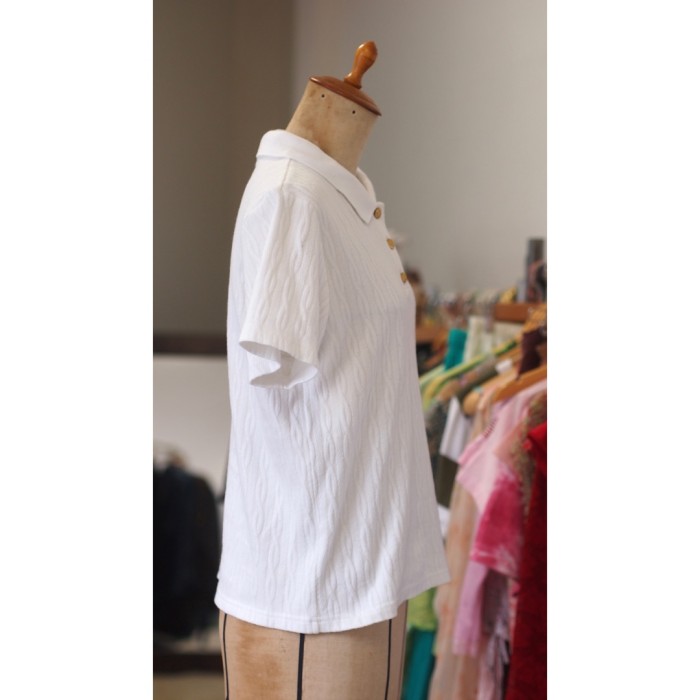 #686 polo shirt / 白 ゴールドボタン ポロシャツ | Vintage.City 빈티지숍, 빈티지 코디 정보