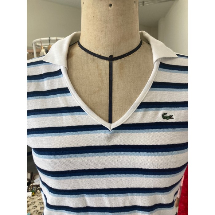 #684 LACOSTE top / ラコステ 刺繍トップス ボーダー 40 | Vintage.City 古着屋、古着コーデ情報を発信