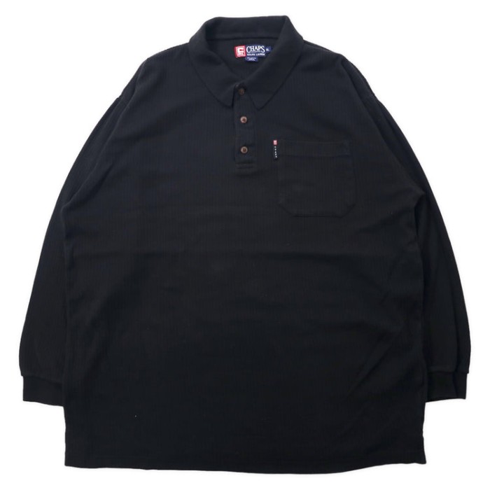 CHAPS RALPH LAUREN 長袖ポロシャツ XL ブラック コットン ビッグサイズ | Vintage.City 古着屋、古着コーデ情報を発信