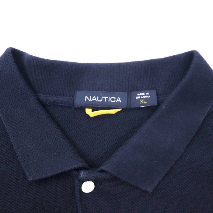 NAUTICA 長袖ポロシャツ XL ネイビー コットン ワンポイントロゴ刺繍 ビッグサイズ | Vintage.City 古着屋、古着コーデ情報を発信
