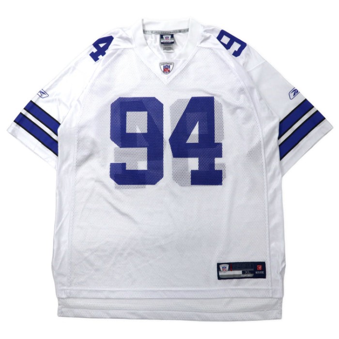 Reebok NFL ゲームシャツ XL ホワイト ポリエステル メッシュ Dallas Cowboys ナンバリング DeMarcus Ware ビッグサイズ | Vintage.City 古着屋、古着コーデ情報を発信