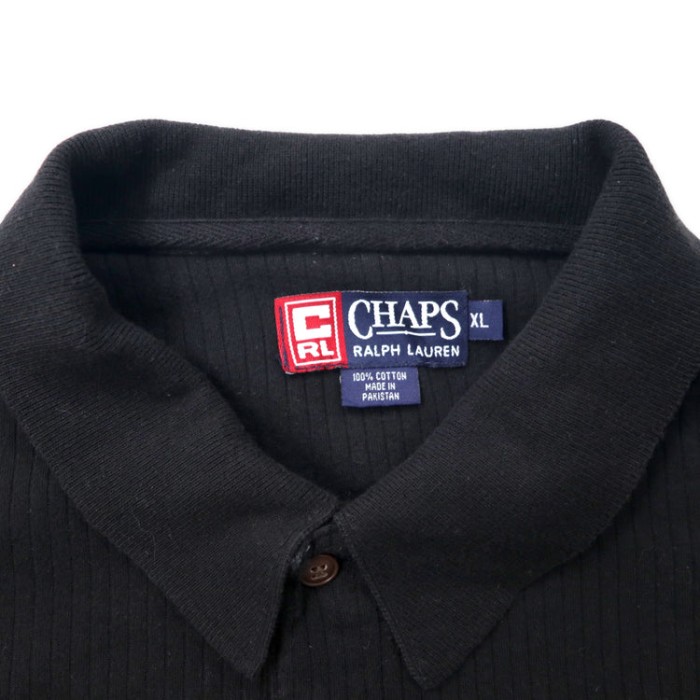 CHAPS RALPH LAUREN 長袖ポロシャツ XL ブラック コットン ビッグサイズ | Vintage.City 古着屋、古着コーデ情報を発信