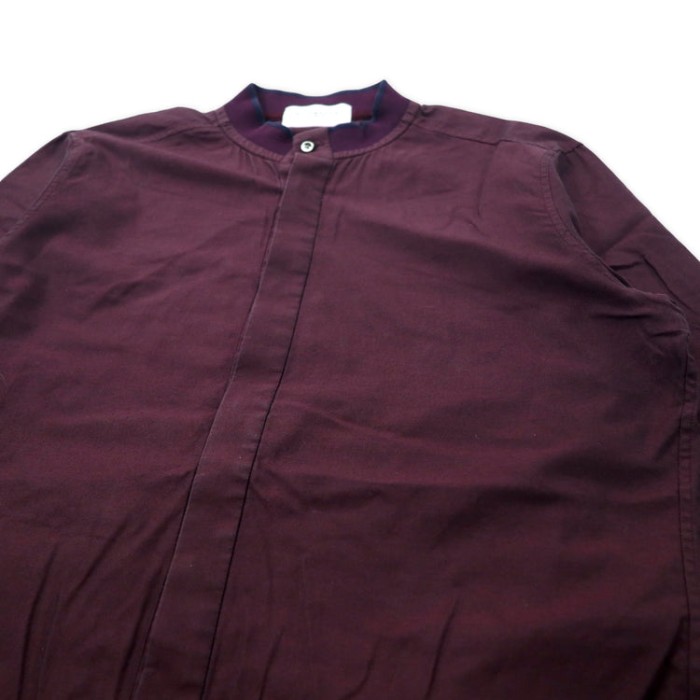 RAINMAKER KYOTO バンドカラーシャツ 40-88 ボルドー コットン RM162 