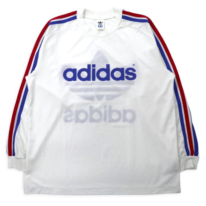 adidas 90年代 デサント社製 ロンT ゲームシャツ O-XO ホワイト 3 ...