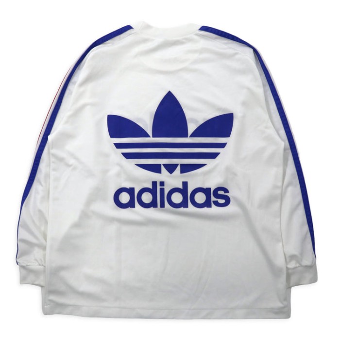 adidas 90年代 デサント社製 ロンT ゲームシャツ O-XO ホワイト 3 ...