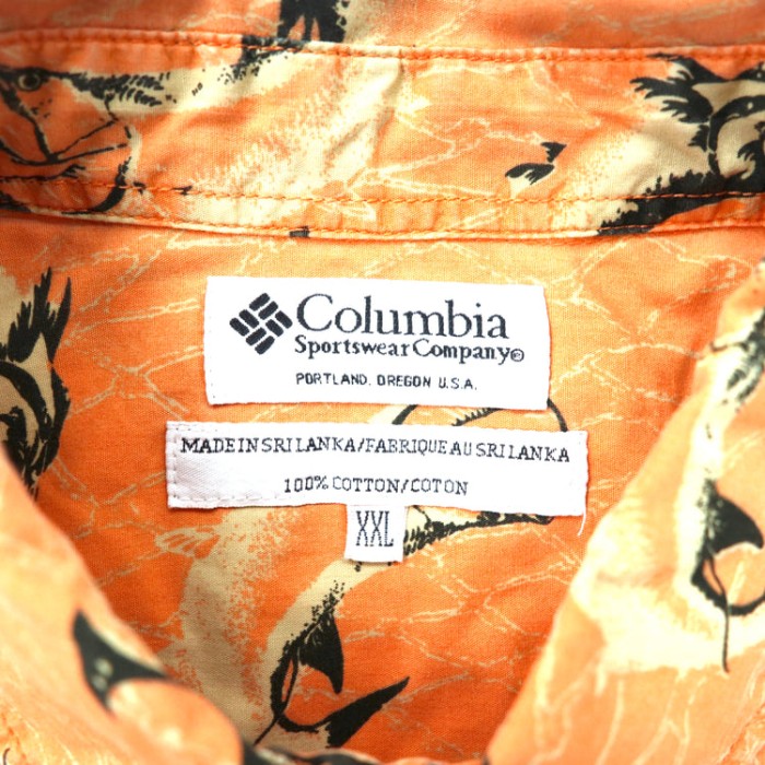 Columbia ボタンダウン アロハシャツ XXL オレンジ コットン 総柄 魚 ビッグサイズ | Vintage.City 古着屋、古着コーデ情報を発信