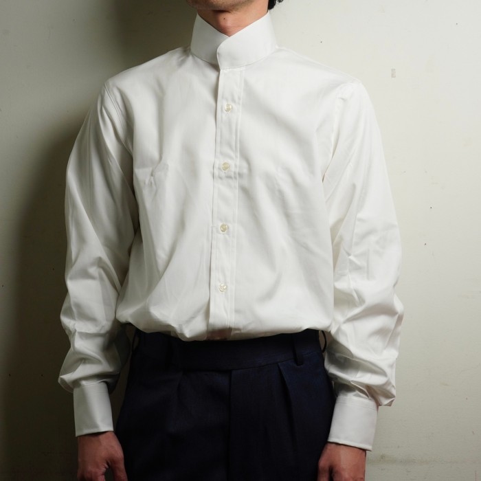 Italian Navy Stand Collar Officer Shirt【DEADSTOCK】 | Vintage.City 古着屋、古着コーデ情報を発信