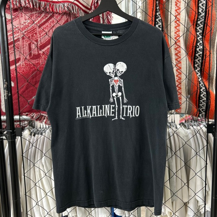 00s アルカライントリオ バンド系 半袖Tシャツ スケルトン デザイン