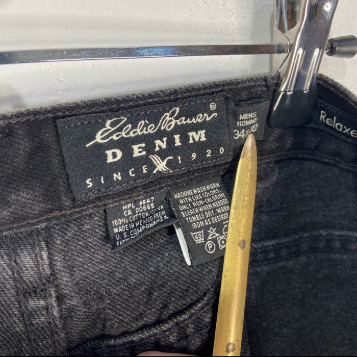 90s Eddie Bauer ブラックデニムパンツ　W34L30 メキシコ製 | Vintage.City 古着屋、古着コーデ情報を発信