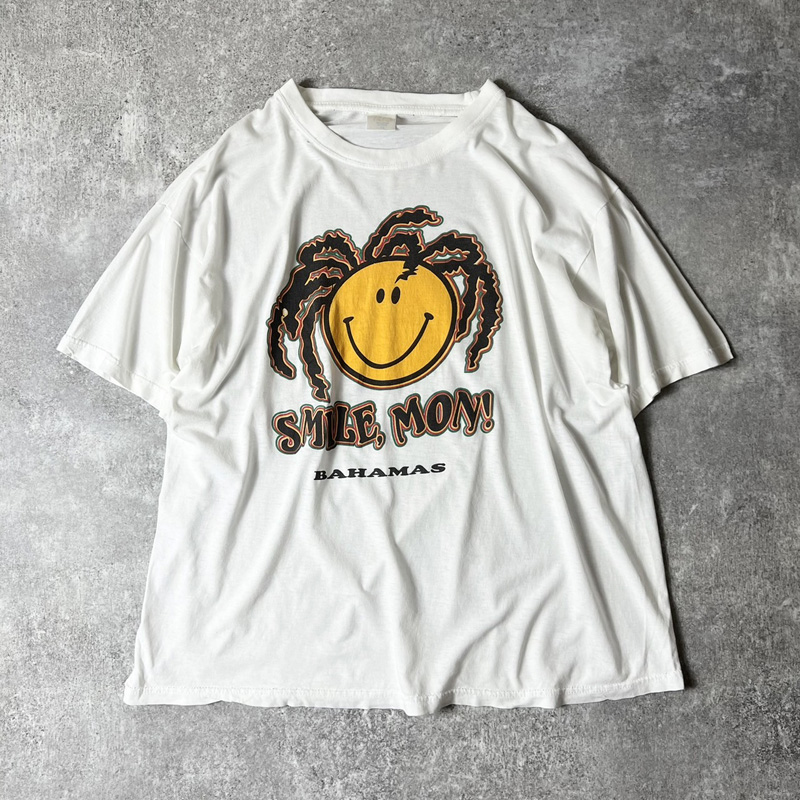 90s スマイル ニコちゃん ドレッド プリント 半袖 Tシャツ XL / 90年代 ...