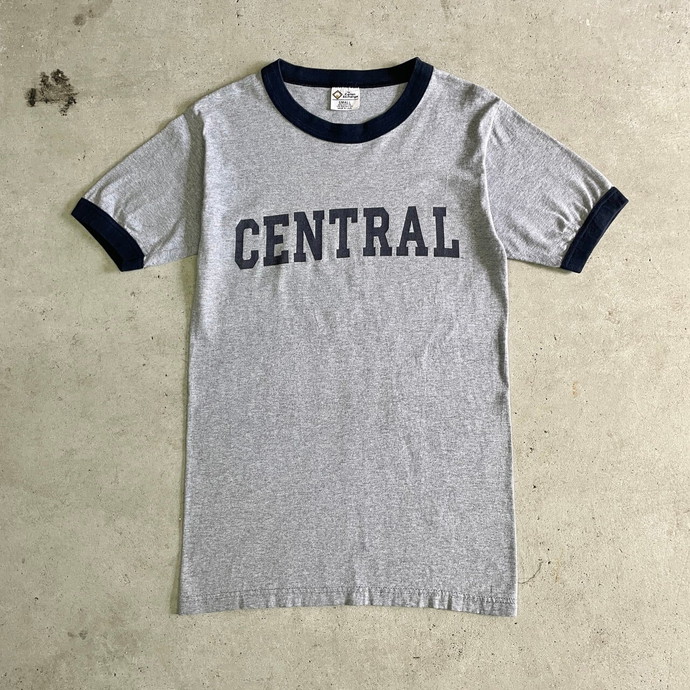 USA製 90年代 CENTRAL カレッジ プリント リンガーTシャツ メンズS ...