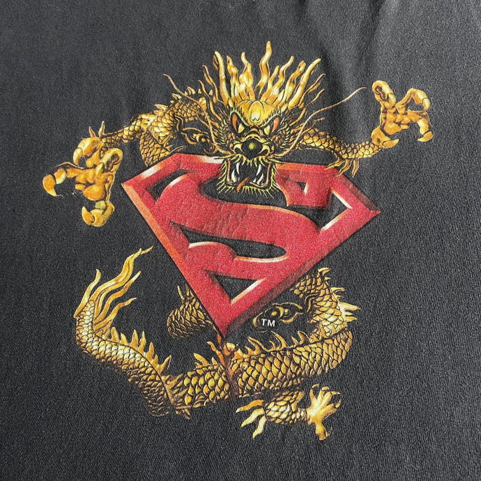 90年代 USA製 SUPERMAN スーパーマン ドラゴン ロゴプリント Tシャツ ...