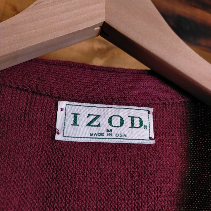 90's アイゾッド IZOD /USA製 アクリル100%カーディガン / ワイン / Mサイズ / USED | Vintage.City 古着屋、古着コーデ情報を発信