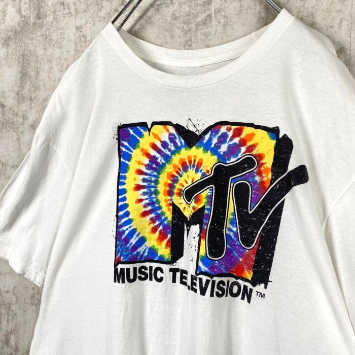 USA古着 MTV ミュージックテレビジョン Tシャツ ビッグロゴ 白 XL 