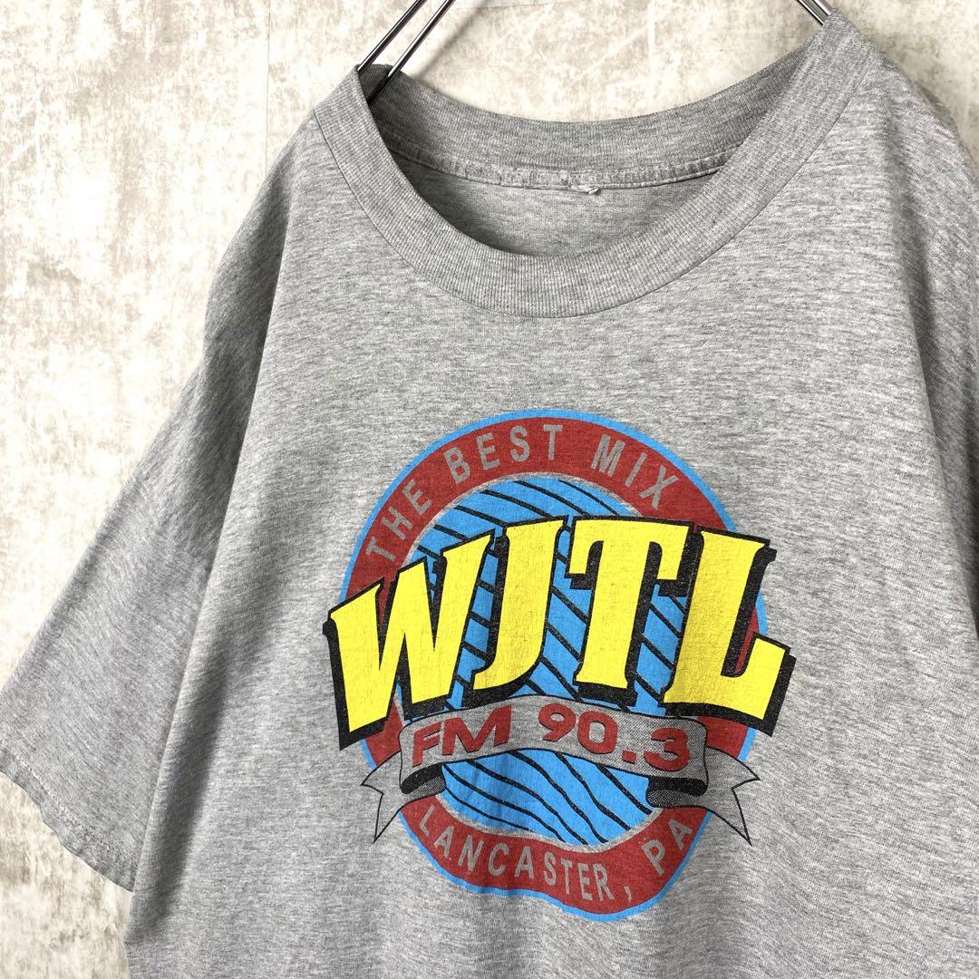 USA古着 企業物 Tシャツ WJTL アメリカ ラジオ局 灰色 グレー 2XL