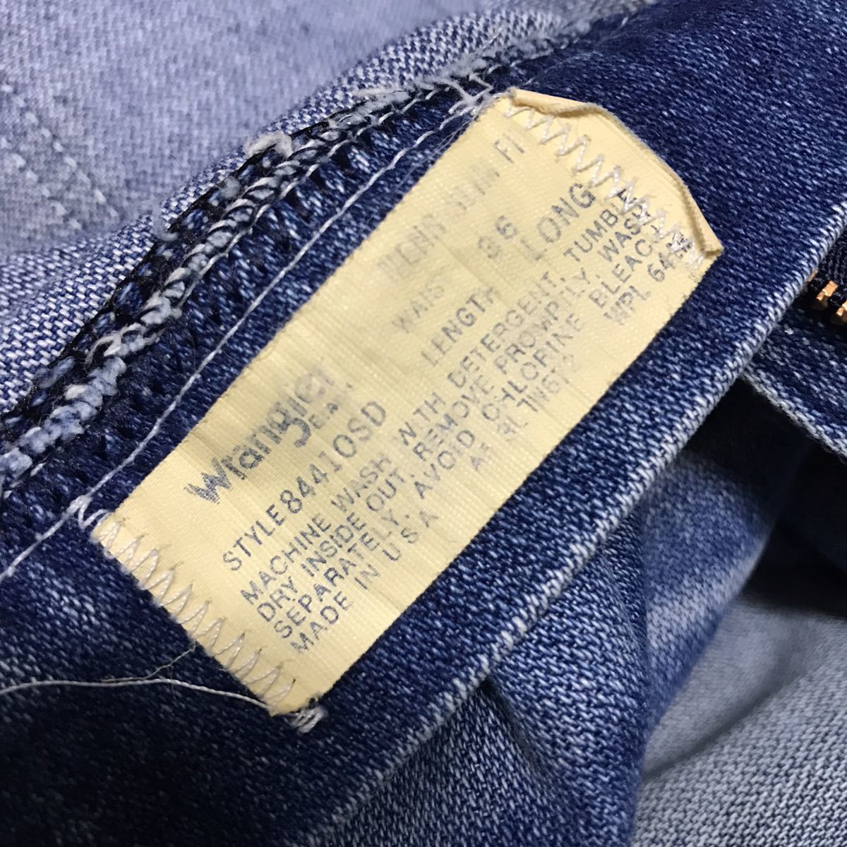 希少 良色 USA製 80s Wrangler 8441OSD INDIGO DENIM PANTS W36