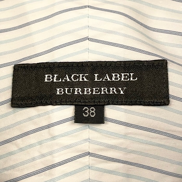 BURBERRY BLACK LABEL 長袖ボタンダウンストライプシャツ ホワイト×ブルー 38サイズ | Vintage.City 古着屋、古着コーデ情報を発信