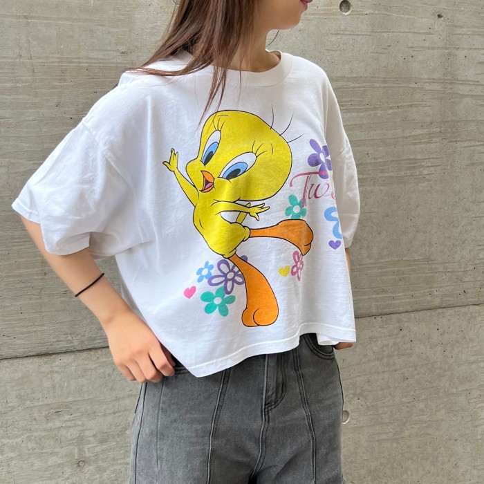 90's Looney Tunes/ルーニーテューンズ クロップドTシャツ キャラT