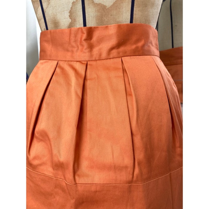 #740 mini skirt / オレンジ ミニスカート シェルボタン | Vintage.City 古着屋、古着コーデ情報を発信