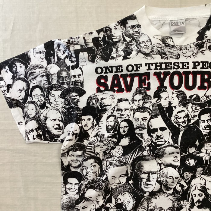 USA製 90's ONEITA オニータ SAVE YOUR SOUL 半袖プリントTシャツ ...