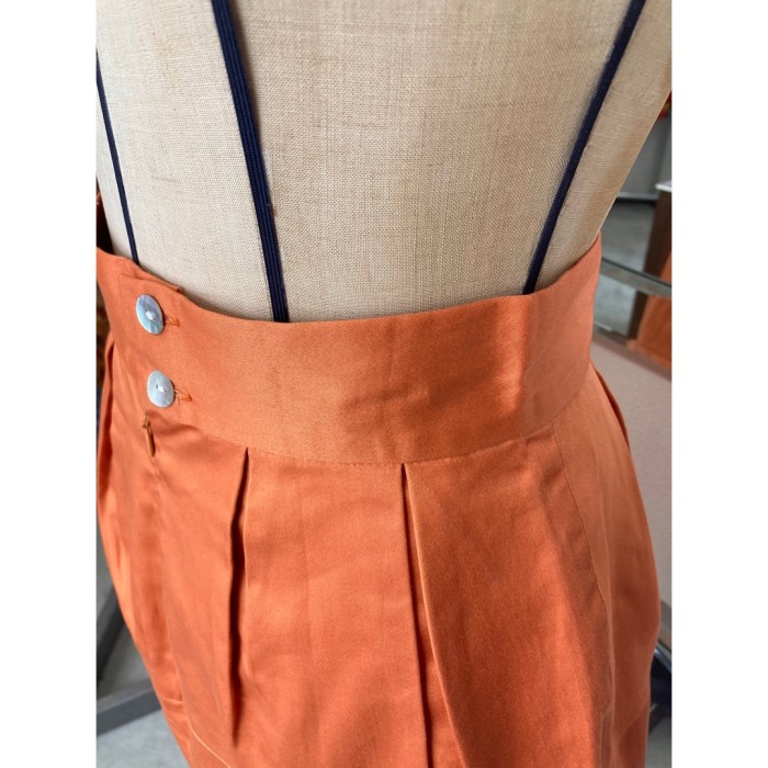 #740 mini skirt / オレンジ ミニスカート シェルボタン | Vintage.City 古着屋、古着コーデ情報を発信