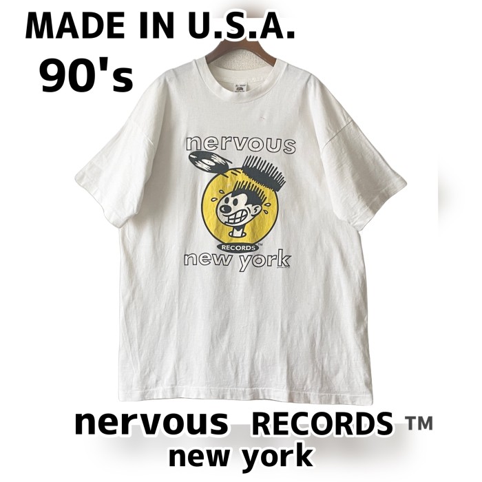NERVOUS RECORDS 90s Tシャツ アメリカ製 オフィシャル