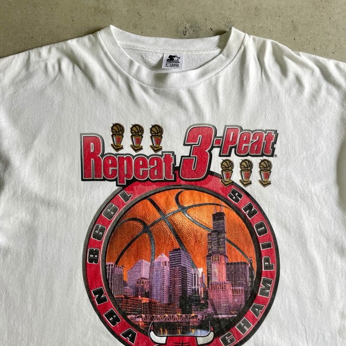 Vintage 1998 Starter Chicago Bulls Repeat 3 Peat NBA Champions