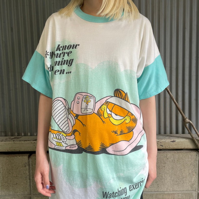 90年代 アメリカ製 ビンテージ リンガーTシャツ アニマル柄 プリント