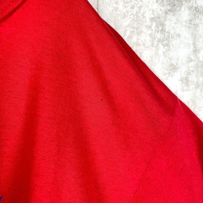 90s USA製 BOMARK ヘンリーネック Tシャツ 一点物 赤 レッド L